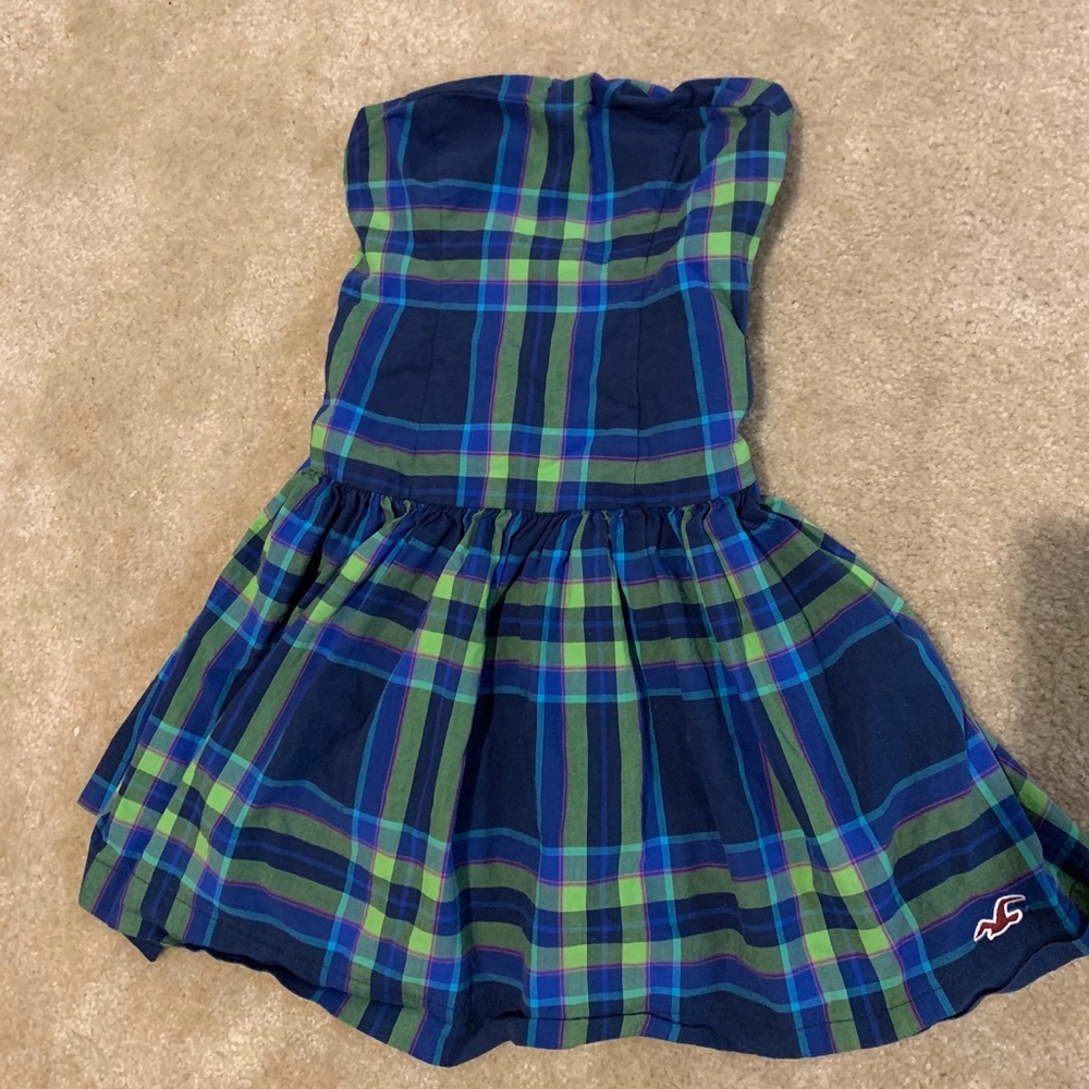 Blue and green plaid hollister dress